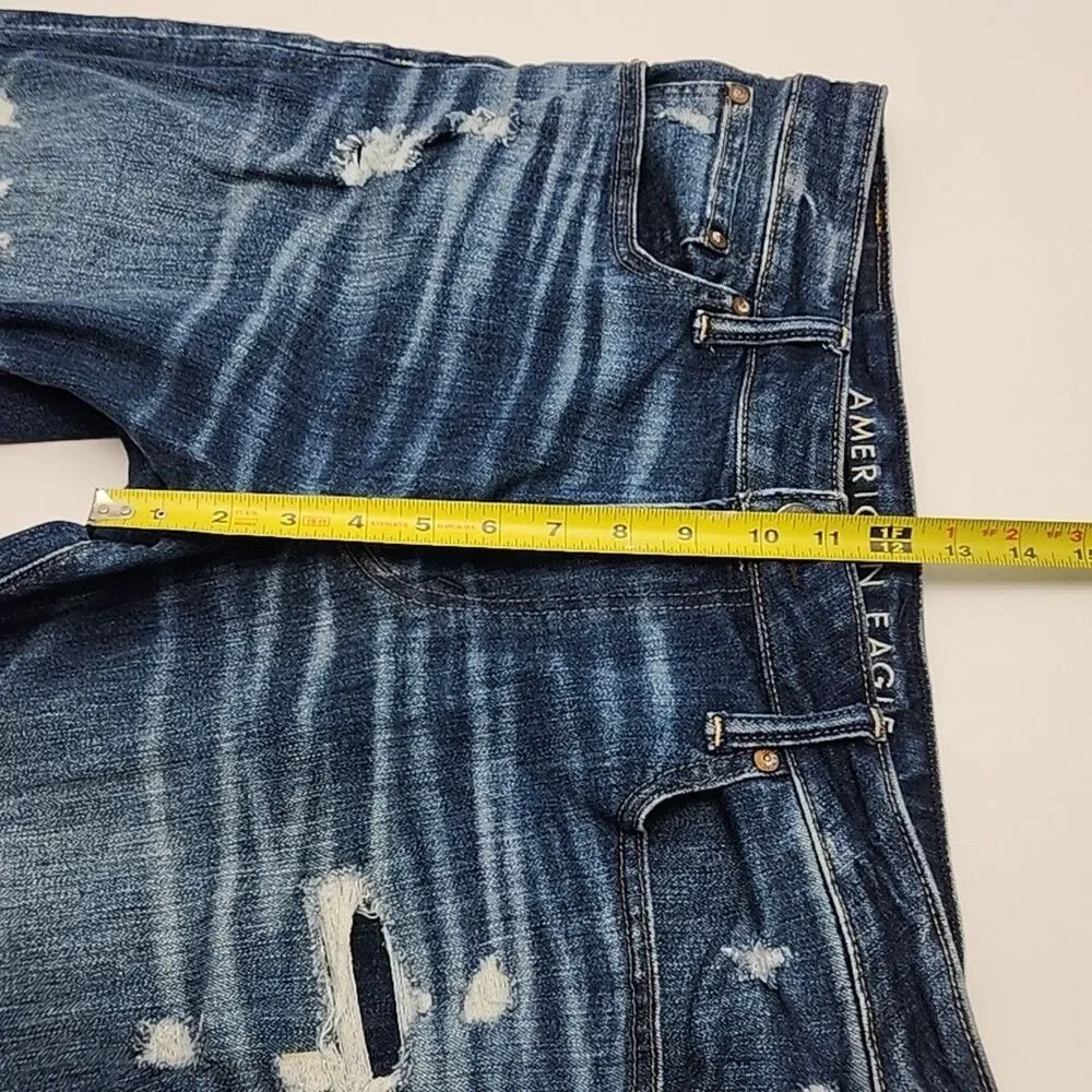 American Eagle Jeans Men Sz 33x32 Move Free Athletic Airflex+ Distress Distroyed